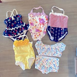 5 Janie and Jack girls swimsuits sz 12-24 months, 2T